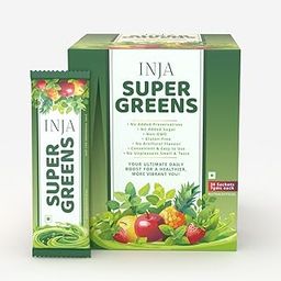 INJA Super Greens - Complete Daily Greens for Men & Women, 40+ Vitamins, Minerals Superfoods, Adaptogens & Antioxidants for Immunity, Energy, Detox, Gut Health, 30 Sachets-image-51