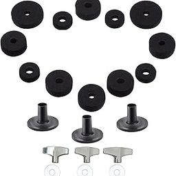 LOOM TREE 21 Pieces Replacement Cymbal Felt Washer Drum Accessories Drum Set Equipment black | Other Accessories | Parts & Accessories-3