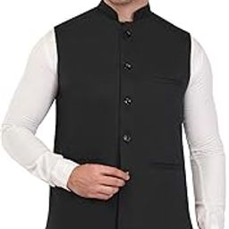 Men's Black Solid Nehru Jacket Waistcoat - Formal & Casual-picture-7