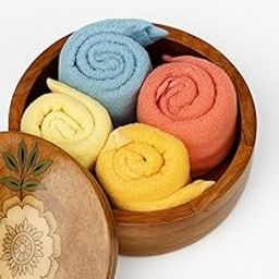 VIVAN HOMES 100% Organic Cotton Hand & Face Towel Set – Ultra Soft, Highly Absorbent, Quick Dry Towels for Sensitive Skin – Eco-Friendly & Antibacterial – 500 GSM (Set of 4) Multicolor-image-49