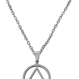 Bikers jewelry Geometry Interlocking Triangle Silver Stainless Steel Pendant Necklace Chain LCShiv001-image-93