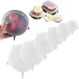 Reusable Silicone Stretch Lids for Food Storage in Refrigerator,6PCS Elastic Covers for Bowl Cup, Cans, Jars, Round and Rectangle Container,Heat-Resistant Food Grade Silicone Microwave Food Cover-image-37