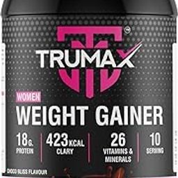 Trumax Weight Gainer for Women 1 kg, 18gm High Protein Powder with 26 Minerals & Vitamins | Shatavari, Ashwagandha & Whey Protein | Chocolate Flavor Boosts Appetite, Energy & Stamina-1