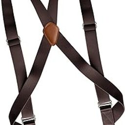 Mens Suspender with Clips Washable Adjustable Fits Jeans Big Tall Friends Coffee-picture-7