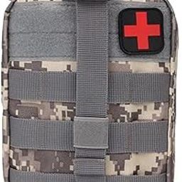 Outdoor First Aid Kit Molle Pouch Tactical Medical Bag Nylon Travel Bag Camping Climbing Bag Emergency Pouch (ACU)-image-9
