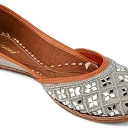 Casual Footwear for Womens/Punjabi Jutti/Mojari for Party Sea Green Mirror-image-4