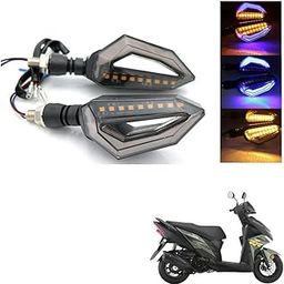 Kozdiko 4 Pcs D Shaped Bike 9 LED Turn Signal Lights Blinker Front & Rear Side Indicator Light for Yamaha Ray ZR-10