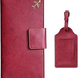 Ahimsa Leather Travel Wallet with Default Charm and Luggage Tag for Men's and Women's Unisex Card Holder Cash Document Organizer Passport Cover Case, Maroon-image-33