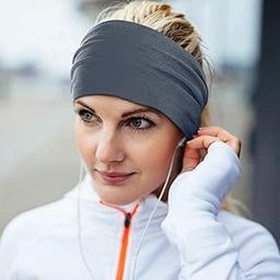 PAROPKAR Headband Sweatband Yoga Sports Head Bands Non Slip Moisture Wicking Athletic Headwear for Men and Women (Dark Grey)-image-56