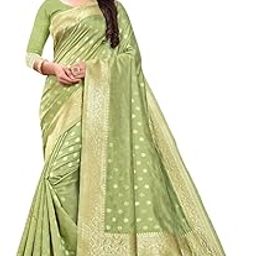 Women's Pure Kanjivaram Silk Saree Banarasi Soft Sari With Blouse Piece For Wedding (Pari124-50)-image-6