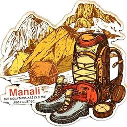 Skywalk India Souvenir Wooden MDF Manali Fridge Magnet (Multicolour)-picture-12