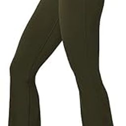 Women's High Waist Solid Flared Pants Stretch Workout Leggings with Side Pocket Regular Fit Quick Dry Activewear Tights for Gym-image-9