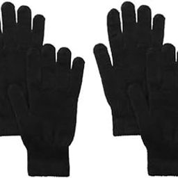Winter Gloves Woolen Warm Knitted Hand Gloves for Women - Black Pack Of 2-17