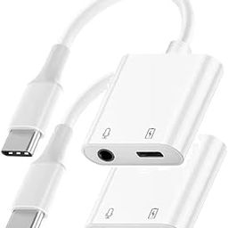 [MFi Certified] iPhone 15 Headphone Adapter, 2 Pack USB C to 3.5 mm Headphones/Earphones Aux Audio + PD Charger Jack Adapter Splitter Dongle for iPhone 15/15 Pro/15 Pro Max/15 Plus, iPad Pro-picture-30