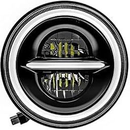 Royal Piston Smart LED 7" Diamond-Cut Headlight | 75-110W Latest 2023 CREE LED H4 Plug & Play Compatible With Royal Enfield, Thar, Gypsy (HJG Minus with Ring)-image-78