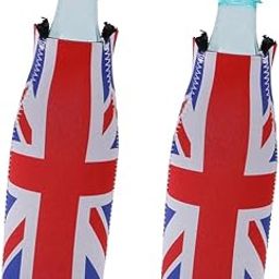 CALANDIS® 1 Pair Britain UK Flag Beer Bottle Cooler Beverage Sleeve Holder Party Favour-image-64