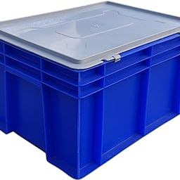 MAHIRA Plastic Crate 40x30x20 CM With Lid, Multipurpose Heavy Duty Portable Crates for storage | Shelf Basket for Large Storage Bin | Vegetable, Fruit, Milk-image-59