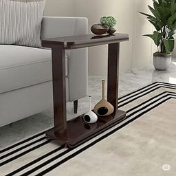 FLATU ART Sofa Side Table for livingroom l Night Stand for Home & Office l Table for Indoor Use Only l Easy to Assemble End Table l Size- 18 x 50 x 48 Cm (Walnut)-image-3