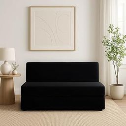 Pumpum 2-Seater Sofa Cum Bed – Modern Convertible Sleeper with Space-Saving Design,Black-image-72