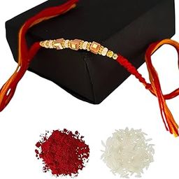 Designer Pink Beads Rakhi for Brother with Roli Chawal Rakshabandhan for Bhaiya Men-image-69