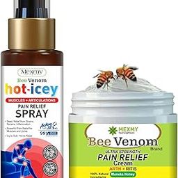 Bee Venom Pain Relief Cream(100gm) & Magnesium Pain Relief Spray(100ml) | Cooling Formula For Instant Relief From Back Pain, Leg Pain, Lumbar Pain, Sports Injuries, Knee Pain, Joint Pain, Sleep Support & Muscle Recovery | Unisex Product-37