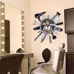 Divine Designs™ PVC Vinyl Self-Adhesive Hair Saloon Boy Wall Sticker for Living Room, Bedroom, Office Wall Decoration (20 X 22 INCH) Pack 1-image-87