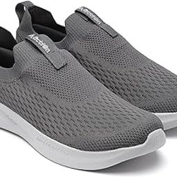 WALKER-101 Ultra Comfort Breathable Cushioned Sports Slip-On Running Shoes for Men(Dark Grey,9)-image-54