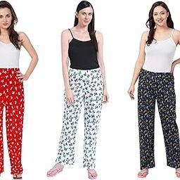 Assorted Cotton Printed Track Pant/Lounge Wear �Soft Cotton Night Wear/Pyjama for Women Combo Pack, Prints May Vary (Assorted Pyjama)-picture-47