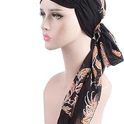Scarf Hat Elastic Chiffon Turban Hat Beach Head Wrap for Ladies and Girls-image-44