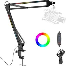 DEVICE OF URBAN INFOTECH RGB Suspension Boom Scissor Microphone Arm Stand | Universal clamp with mic holder & 3/8″ to 5/8″ adapter for shock mounts | Suitable for Streaming, YouTube, Gaming Mic Stand-17