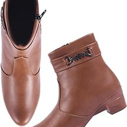 Smart Casual Side Buckle Detailed Boots For Women & Girls-image-42