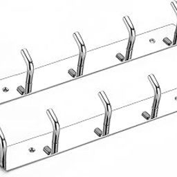 iSTAR Stainless Steel 5 Pin Bathroom Cloth Hooks Hanger Door Wall Bedroom Bathroom Robe Hooks Rail for Hanging Keys,Clothes,Towel Steel Hook (Silver) (Pack of 2)-30