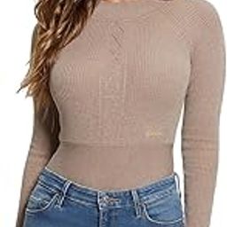 Beige Polyamide Blend Ribbed Pullover Sweater-1