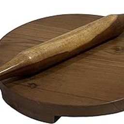 Lightweight Wooden Chakla/Patla/Pastryboard for Kitchen | 9 Inch - Premium Sagwan Wood Roti/Chapati Rolling Board with Belan/Rolling Pin | No Chemical Polish | Handmade in India-image-101