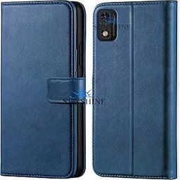 SUNSHINE® Leather Vintage Shock Proof Flip Case Back Cover for Itel- A23 Pro Sport (Flexible | Leather Finish | Card Pockets Wallet & Stand |Blue)-image-58