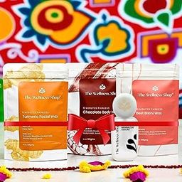 The Wellness Shop Rakhi Gift Combo for Sister – Waxing Kit with Turmeric Facial Wax, Chocolate Body Wax, Bikini Wax Powder (100g Each) & Pore Minimizer Serum 30ml – Skincare Present Set for Women-image-27