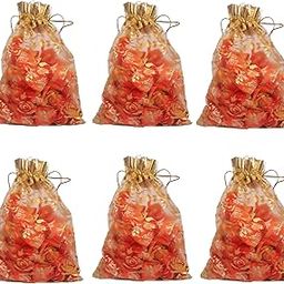 Net Jari Potli Bag Pouch (Golden, 17 x 13 cm) - Pack of 40 Pieces-image-82