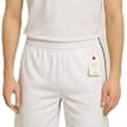 Men's Athletic Shorts with Contrast Piping, White, Elastic Waistband-image-52
