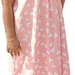 Plus Size Viscose Rayon Fabric Women's Nighties, Short Sleeves/Sleeveless, Sizes L to 13XL - Peach-image-59