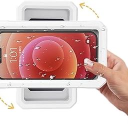 Lampostick Shower Phone Holder Waterproof, 480° Rotation Shower Phone Case, Anti-Fog High Sensitivity Universal Cover Mount Stand for Bathroom Wall Mirror Bathtub Kitchen, Gift for Men Women (White)-10