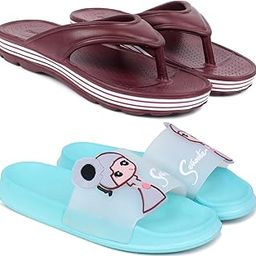 Combo Pack of 2 Slipper/Flip Flops/Slides/Clogs/Sandals for Women (V-Snow Vs Senorita)-image-43