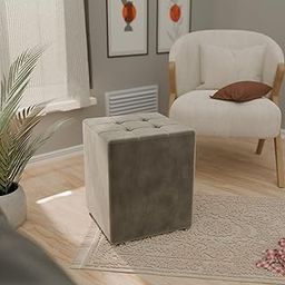 ETIQUETTE ART Cushion Stool| Foot Stool |Fruit Stool| Square Table| Office Stool| Bedside Table | Cushion Stool | Stool for Kitchen (Off White)-image-15