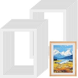 MAKTSAM 20 PCS A3 White Picture Mounts, Picture Mounts for Frames, A3 Picture Frame Mounts, Photo Mount Mat Board for Picture Posters, Paintings, Photo Work-10
