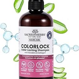 Sacred Herbs Color Lock Color Lasting Shampoo with Keratin & Collagen, for Color Treated Hair with UV Protection, 300ml-picture-45