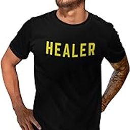 Black Cotton Gaming MOBA T-Shirt - Competitive Gamer Apparel, Teamwork, Esports - Healer-15