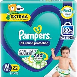 Pampers All round Protection Pants, Medium size baby diapers (MD) 22 Count, Anti Rash diapers, Lotion with Aloe Vera-image-95