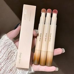 Gege Bear Velvet Lip Powder Cream | Moisturizing | Matte Mousse Lip Glaze Non-Sticky | Sponge Applicator | 4 Nude Shades Light Pink Brown Peach | Long Lasting Waterproof | Women Girls Beauty Lipstick Candy | Non Transfer Queen (02# Little Girl, 2g)-image-78