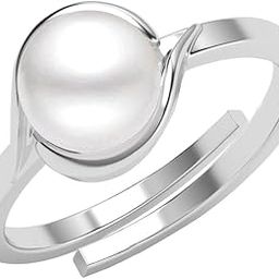 Pure 925 Sterling Silver Sicily Real Pearl Size Adjustable Finger Ring | Gift for Women and Girls | Platinum Plated-image-29