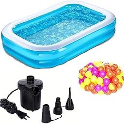 GLAN Inflatable Bathing/Swimming Tub for Kids and Adults Indoor and Outdoor Spa Swimming Pool with Air Filling Pump Multicolour Pack of 1 (Swimming Pool 8Ft)-11