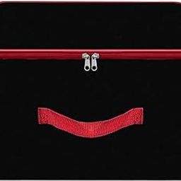TULMAN Nylon Wardrobe Bag, Underbed Storage Box for Clothes, Moisture-Proof Zippered Organizer with Handle - Black (38.1 x 25.4 x 35.5 cm), Heavy Duty Storage Solution for Clothes & Bedding-23